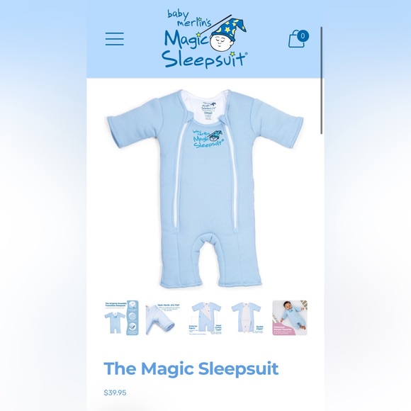 Baby Merlin’s The Magic Sleepsuit, blue, small, like-new - Picture 8 of 8